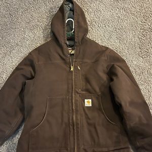Carhartt men’s large, hooded, brown winter coat